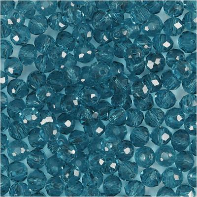 Creativ Company Facet kralen, d 4 mm, gatgrootte 1 mm, turquoise, 45 stuk/ 1 doos Creativ Company Facet kralen, d 4 mm, gatgrootte 1 mm, turquoise, 45 stuk/ 1 doos