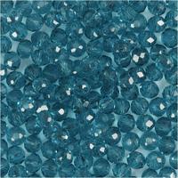 Creativ Company Facet kralen, d 4 mm, gatgrootte 1 mm, turquoise, 45 stuk/ 1 doos - thumbnail