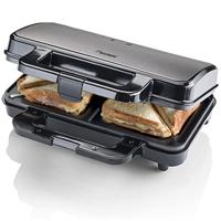 Bestron ASM90XLTG XL Sandwichmaker RVS/Zwart - thumbnail