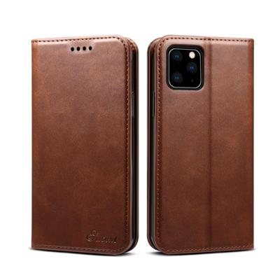 Suteni kalf textuur horizontale Flip lederen draagtas met houder & card slots & Wallet voor iPhone XIR (2019) (bruin)