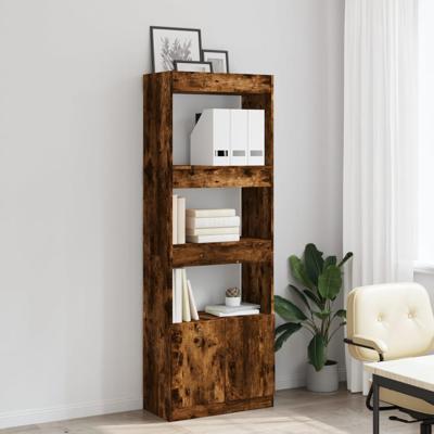 Hoge kast 92x33x180 cm bewerkt hout gerookt eikenkleurig