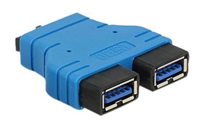 Delock 65670 Adapter USB 3.0 pin header female > 2 x USB 3.0 Type-A female - parallel