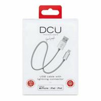 Dcu tecnologic Oplaadkabel Lightning-kabel goedgekeurd Apple inc. USB 2.0 compatibel met iPhone, iPad, iPod aluminium 1m zilver - thumbnail