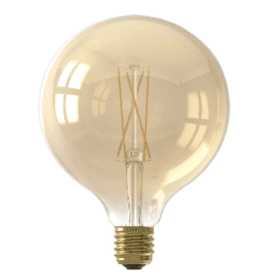 Calex Globe G125 Goud Straight filament 220-240V 4.5W 470lm 2100K E27 dimbaar met LED dimmer