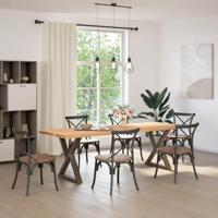 Eettafelpoten 2 st 70x(72-73,3) cm staal naturel - thumbnail