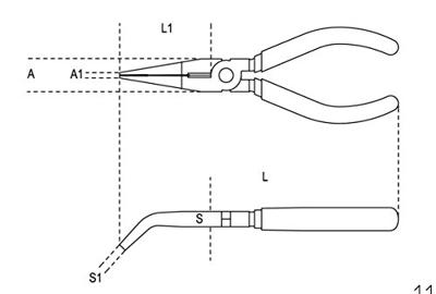 Beta Telefoontang, extra-lange gebogen bekken 1164MQ 200 - 011640100