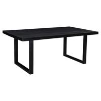 LivingFurn Eettafel 'Kala' Mangohout, 200 x 100cm, kleur zwart - thumbnail