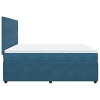 Boxspring met matras fluweel blauw 200x200 cm - thumbnail