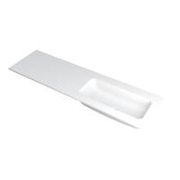INK Faktor Wastafel Polystone Rechts Zonder Kraangat - 1600x450x15 mm - Mat Wit - thumbnail