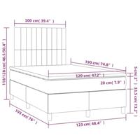 Boxspring met matras fluweel donkergrijs 120x190 cm - thumbnail