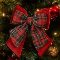 Strik polyester 29 cm kerstrood - thumbnail