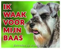 Schnauzer Waakbord - Ik waak voor mijn baas - thumbnail