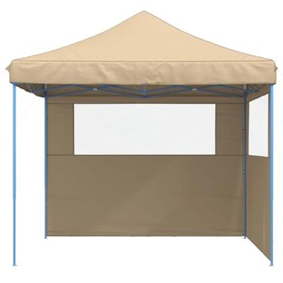 Partytent inklapbaar pop-up met 2 zijwanden beige - thumbnail