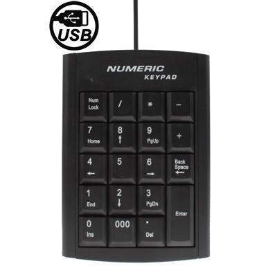 Mini USB numerieke toetsenbord met 19 keys(zwart)