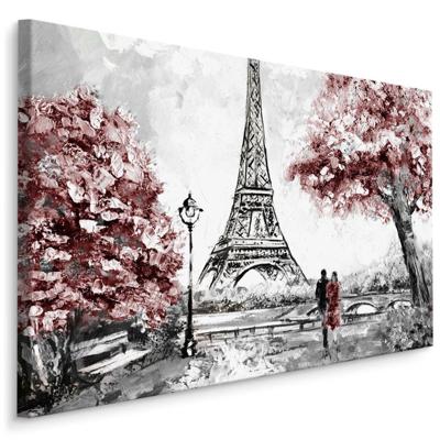 Schilderij - Romantisch Parijs , Wanddecoratie , Premium print