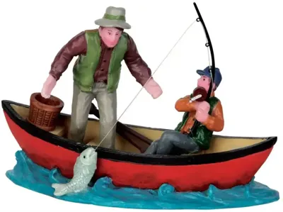 Lemax canoe catch kerstdorp figuur type 4 Vail Village 2015