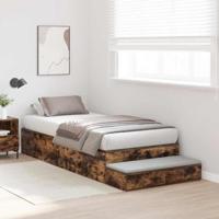 Opbergbedframe Gerookt eiken 236.5 x 90 x 31.5 cm Bewerkt hout - thumbnail