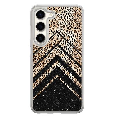 Samsung Galaxy S23 hybride hoesje - Chevron luipaard Samsung Galaxy S23 hybride hoesje - Chevron luipaard