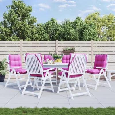 VidaXL Stoelkussens 6 st lage rug oxford stof roze