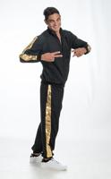Rapper Outfit Zwart/Goud Volwassenen 2-Delig - thumbnail