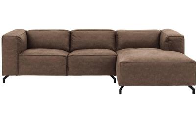 Goossens Bank Calvin bruin, micro leer, 2,5-zits, modern design