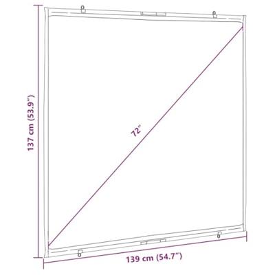 Projectiescherm wandhangend 72 inch 1:1 Projectiescherm wandhangend 72 inch 1:1