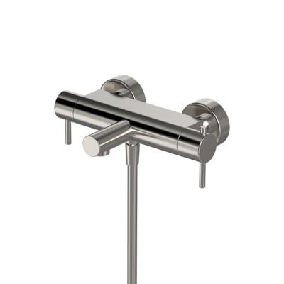 Badthermostaat Hotbath Cobber Opbouw 2-knop 26 cm Geborsteld Nikkel
