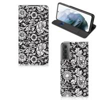 Samsung Galaxy S21 FE Smart Cover Black Flowers - thumbnail