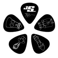 D&apos;Addario 1CBK6-10JS Joe Satriani plectrums zwart heavy (10 st) - thumbnail
