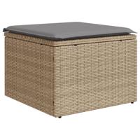 8-delige Loungeset met kussens poly rattan beige - thumbnail