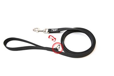 Julius-K9, 216GM-1,8 Color & Gray Gumed lijn zwart-grijs 20 mm * 1,8 m met lus, max. voor 50 kg honden