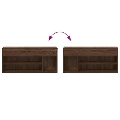 Schoenenbank 102x30,5x45 cm bewerkt hout sonoma eikenkleurig Schoenenbank 102x30,5x45 cm bewerkt hout sonoma eikenkleurig