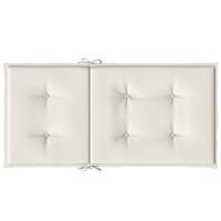 VidaXL Stoelkussens 6 st lage rug 100x50x4 cm stof gemêleerd crème - thumbnail