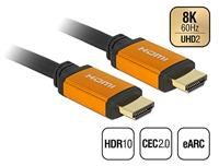 Delock 85728 HDMI-kabel HDMI Aansluitkabel HDMI-A-stekker 1.5 m Zwart, Goud Afgeschermd (drievoudig), Vergulde steekcontacten, 8K UHD - thumbnail