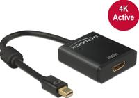 DeLOCK mini displayport > hdmi adapter (zwart, 0,2 meter, 4k) - thumbnail