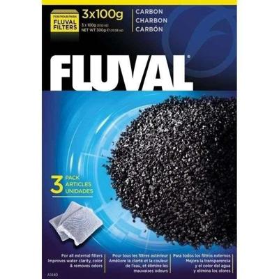 Fluval Actief koolfilterinzetstuk, geschikt voor zoet- en zeewateraquaria, 3 x 100 g