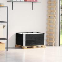 VidaXL Palletopzetranden 2 st 80x60 cm massief grenenhout zwart - thumbnail