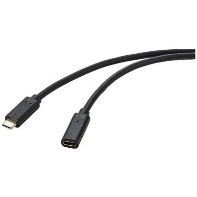 Renkforce USB-kabel USB 3.2 Gen2 (USB 3.1 Gen2) USB-C stekker, USB-C bus 2.00 m Zwart PVC-mantel RF-4755222