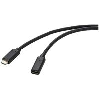 Renkforce USB-kabel USB 3.2 Gen2 (USB 3.1 Gen2) USB-C stekker, USB-C bus 2.00 m Zwart PVC-mantel RF-4755222 - thumbnail