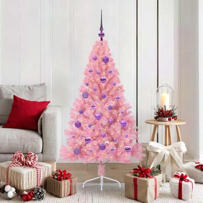 VidaXL Kunstmatig voorverlicht kerstboom met 150 led roze 150 cm pvc