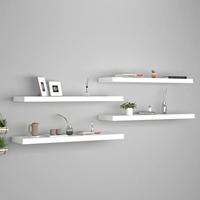 Wandschappen zwevend 4 st 90x23,5x3,8 cm MDF wit - thumbnail
