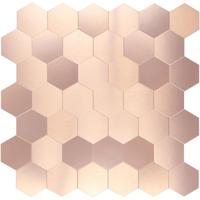 Zelfklevend Mozaïek Tegel Hexagon Roségoud - thumbnail