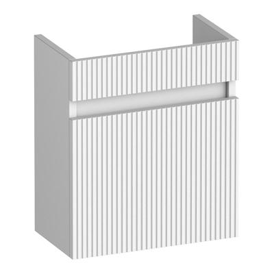 Brauer Joy Wavy Fonteinkast - 40 cm - met 1 Deur Greeploos Linksdraaiend - Mat Wit