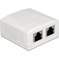 DeLOCK Network Wall Outlet 2 Port Cat.6A LSA montagedoos - thumbnail