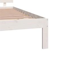 Bedframe massief hout wit 150x200 cm 5FT King Size - thumbnail