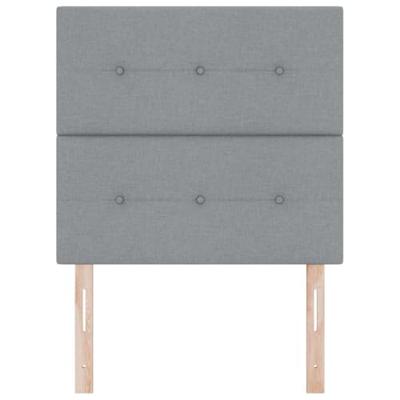 LED-hoofdbord met LED -striplichten Lichtgrijs 100 cm Stof