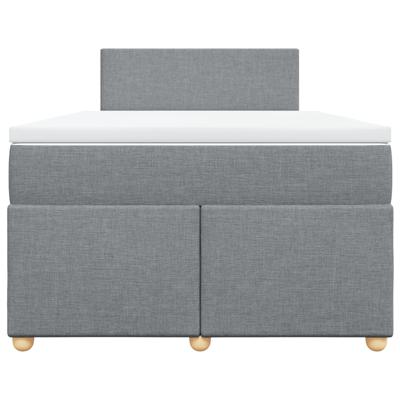 Boxspring met matras stof lichtgrijs 140x200 cm