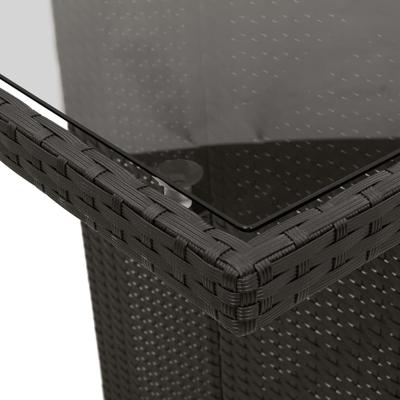 9-delige Tuinset poly rattan zwart - thumbnail
