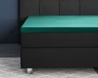 Primaviera Deluxe Topper Satijn Hoeslaken Donker Groen 90 x 200 cm - thumbnail