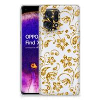 OPPO Find X5 | TPU Case | Gouden Bloemen - thumbnail